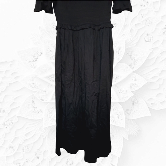 Gap‎ Black Cotton Puff Sleeved Midi DressSize Medium - Picture 4 of 5